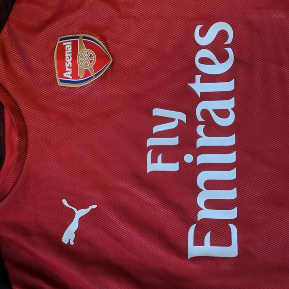 PUMA ARSENAL FC 2017 2018 TRAINING FOOTBALL SHIRT SOCCER JERSEY PUMA Sz M - Picture 2 of 5